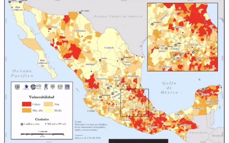 Presenta la UNAM Atlas de Vulnerabilidad en zonas metropolitanas del país ante COVID-19