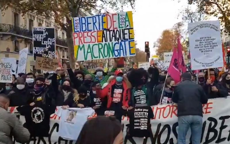 Multitudinarias protestas en Francia contra nueva ley de seguridad
