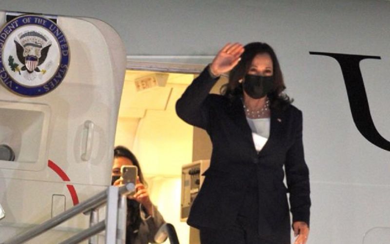 La vicepresidenta de Estados Unidos, Kamala Harris llega a México