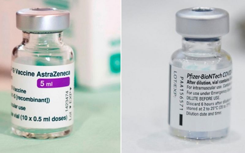 Combinación de vacunas AstraZeneca y Pfizer es segura y eficaz, estudio