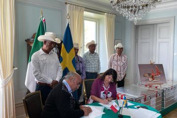 México recibe del gobierno de Suecia la colección “Maaso Koba” (Cabeza de Venado), piezas rituales que serán restituidas al pueblo yaqui