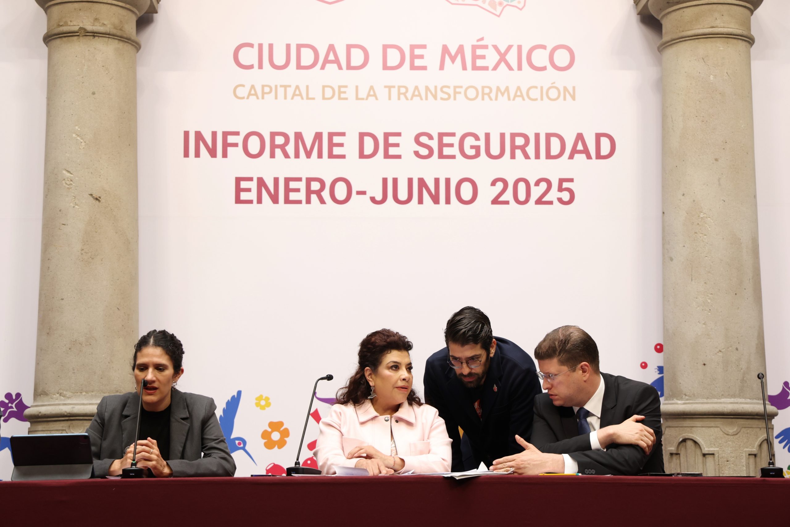 La Jefa de Gobierno, Clara Brugada Molina, presentó el Informe de Seguridad correspondiente al periodo enero-junio 2025. Fotografía: La Isabel.