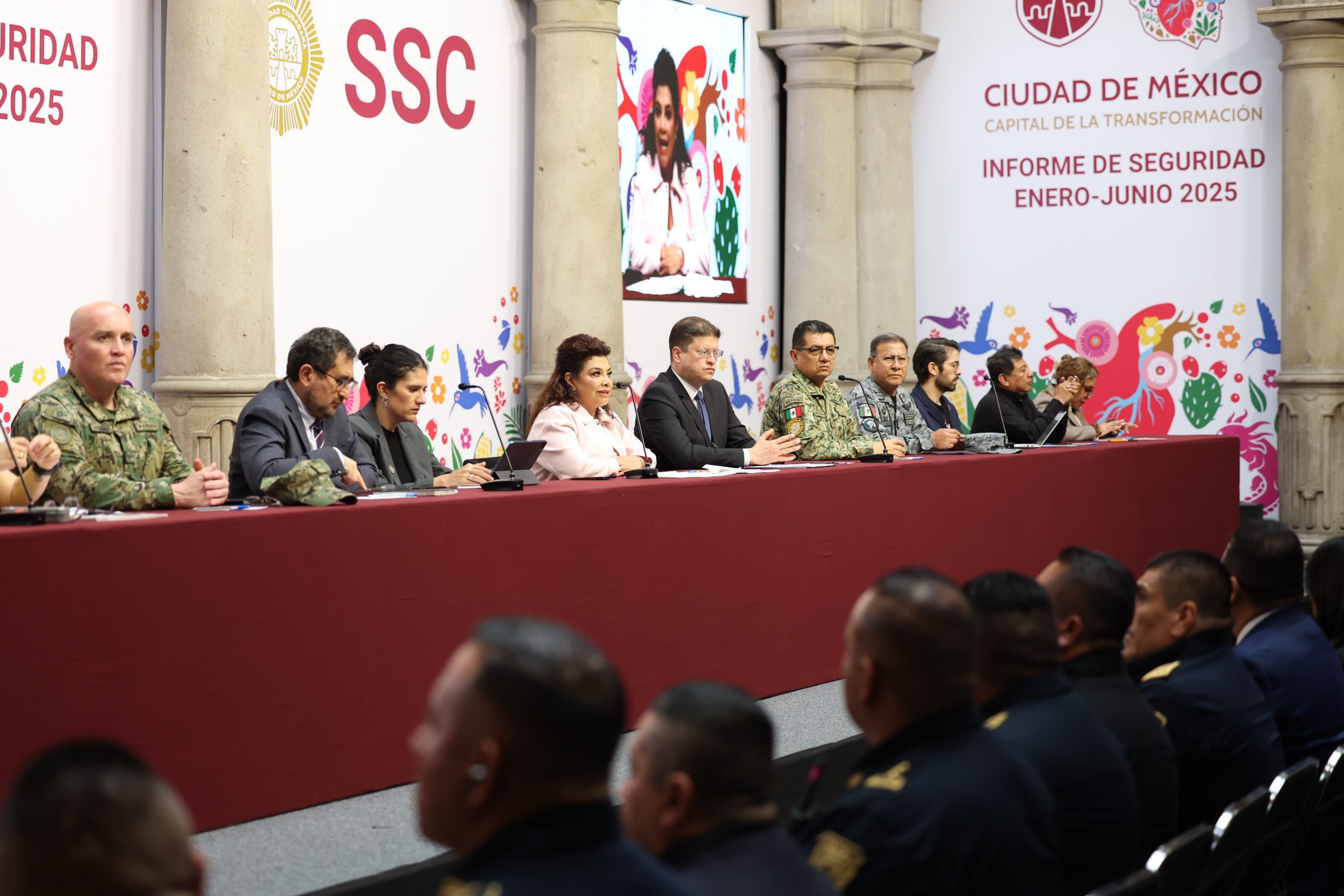 La Jefa de Gobierno, Clara Brugada Molina, presentó el Informe de Seguridad correspondiente al periodo enero-junio 2025. Fotografía: La Isabel.