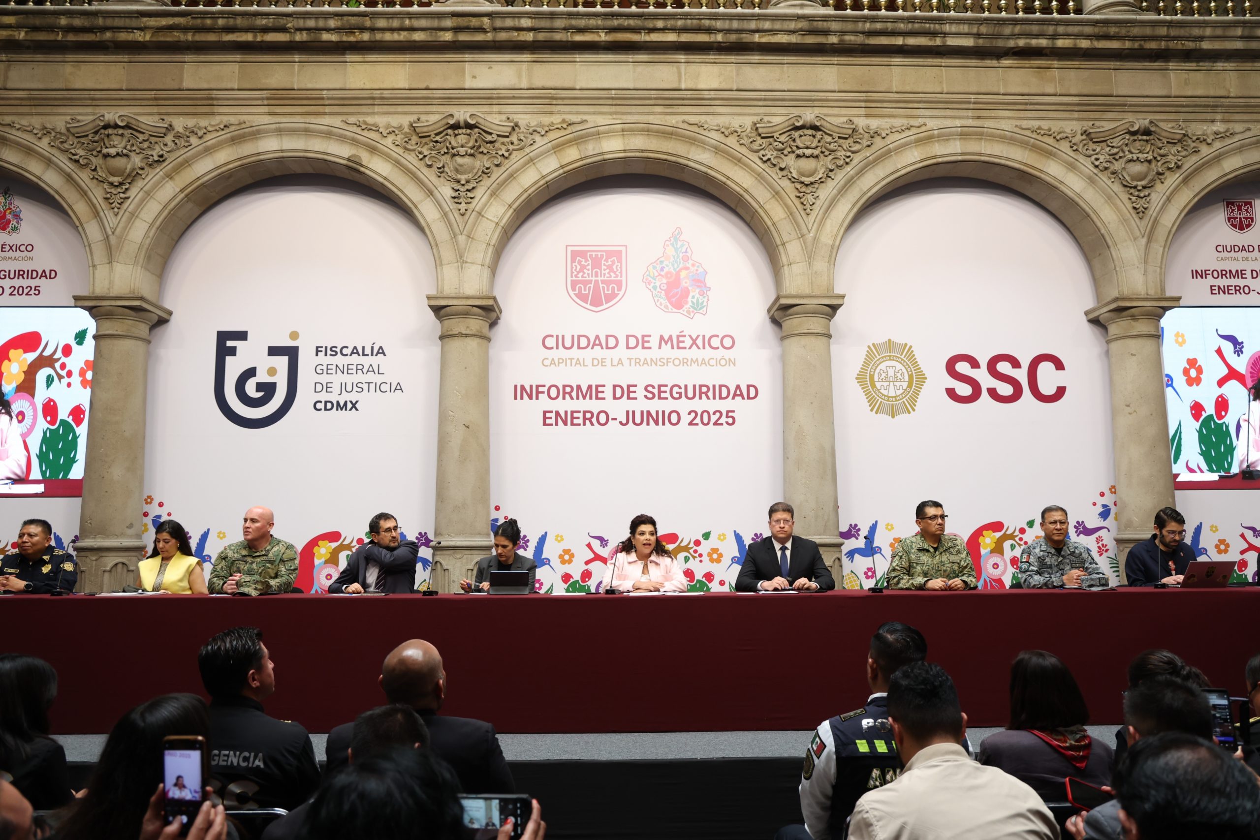 La Jefa de Gobierno, Clara Brugada Molina, presentó el Informe de Seguridad correspondiente al periodo enero-junio 2025. Fotografía: La Isabel.