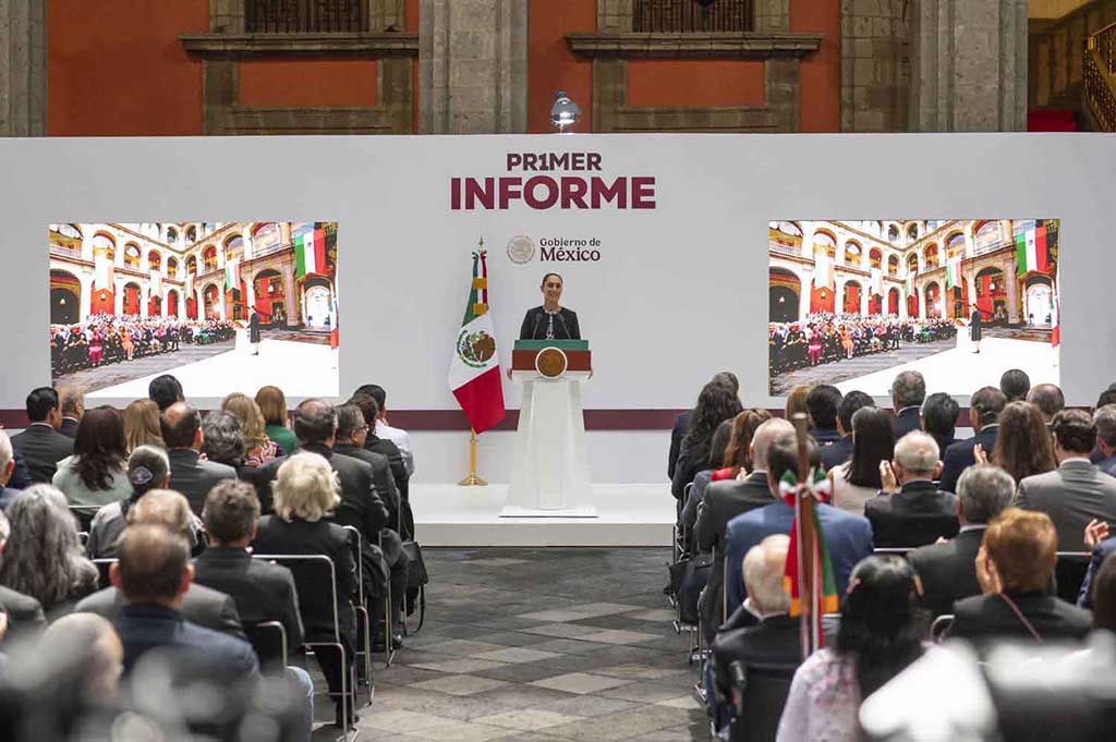 Cuauhtémoc, Ciudad de México, México, 1º de septiembre de 2025. La doctora Claudia Sheinbaum Pardo, presidenta Constitucional de los Estados Unidos Mexicanos durante Primer Informe de Gobierno en el Patio de Honor de Palacio Nacional. Foto: Saúl López Escorcia/Presidencia