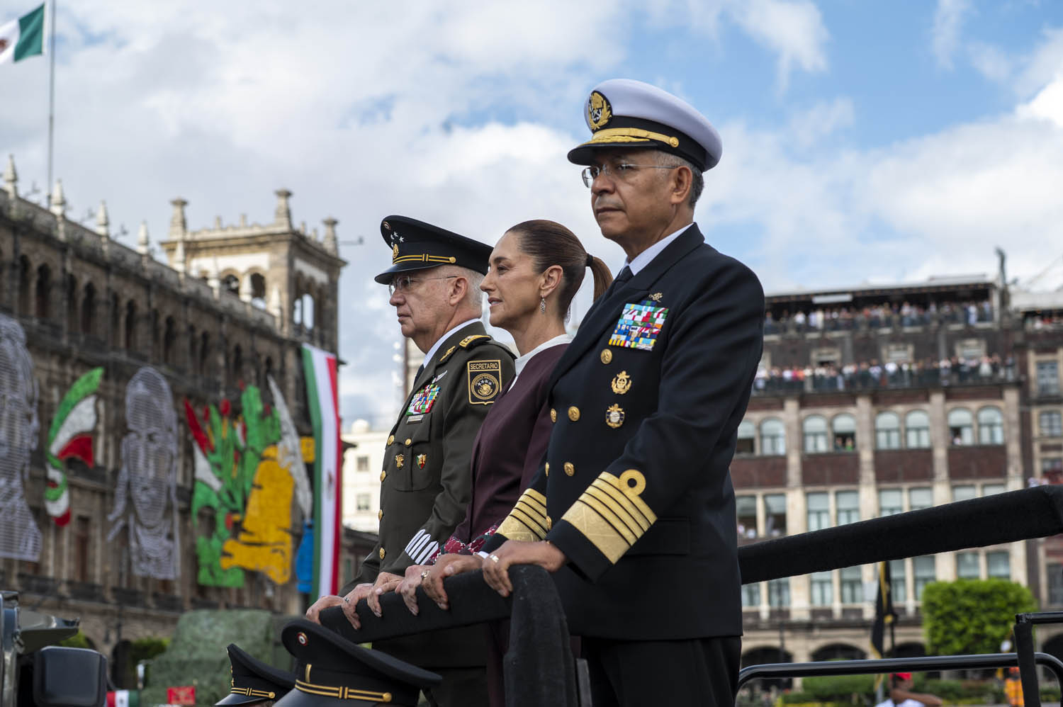 Cuauhtémoc, Ciudad de México. 16 de septiembre 2025. La presidenta constitucional de los Estados Unidos Mexicanos, la Doctora Claudia Sheinbaum Pardo  preside el Desfile Cívico Militar. Foto: /Presidencia