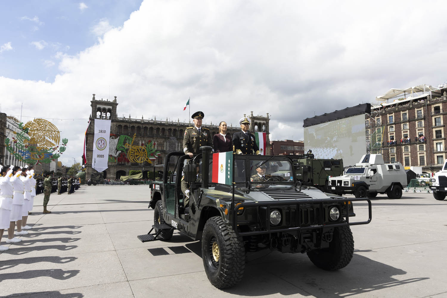 Cuauhtémoc, Ciudad de México. 16 de septiembre 2025. La presidenta constitucional de los Estados Unidos Mexicanos, la Doctora Claudia Sheinbaum Pardo  preside el Desfile Cívico Militar. Foto: /Presidencia
