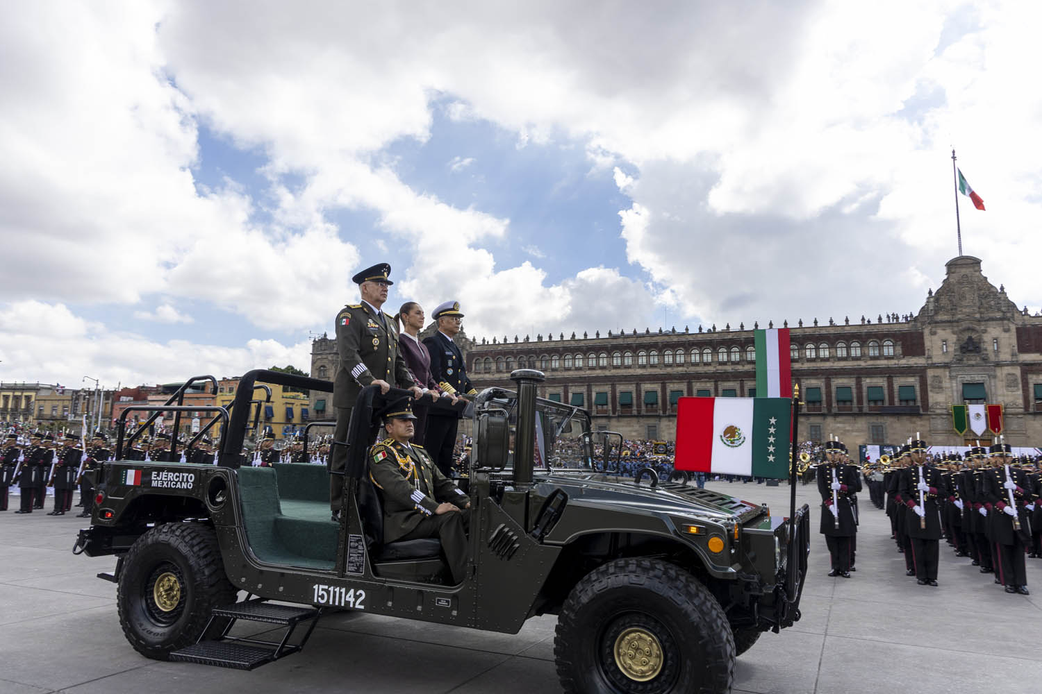 Cuauhtémoc, Ciudad de México. 16 de septiembre 2025. La presidenta constitucional de los Estados Unidos Mexicanos, la Doctora Claudia Sheinbaum Pardo  preside el Desfile Cívico Militar. Foto: /Presidencia