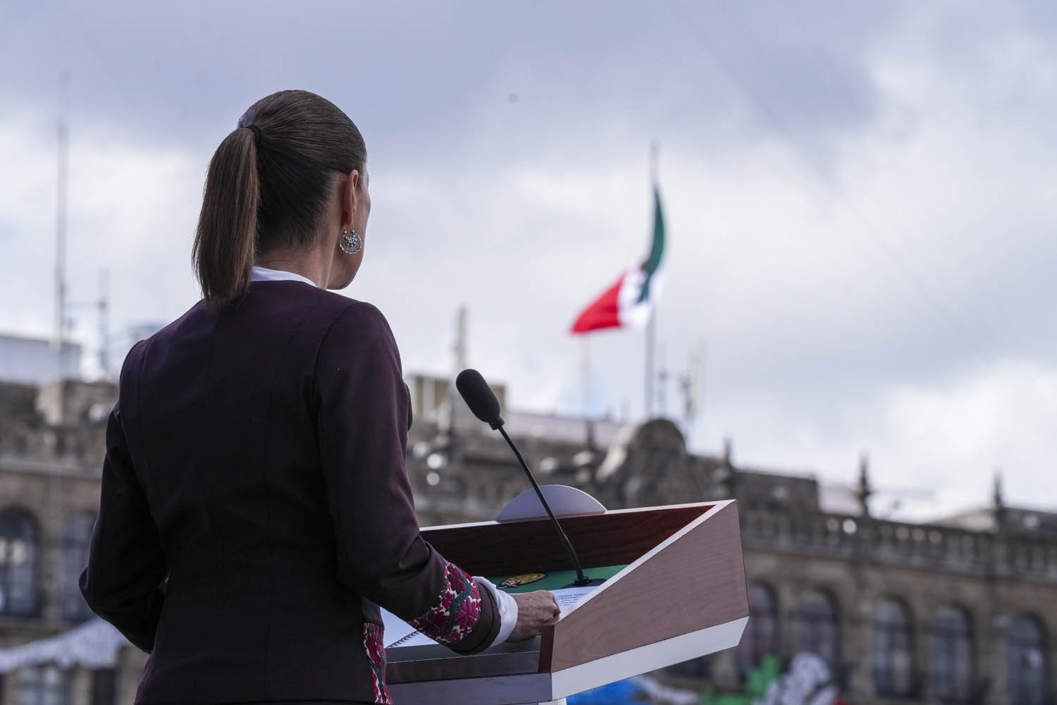 Cuauhtémoc, Ciudad de México. 16 de septiembre 2025. La presidenta constitucional de los Estados Unidos Mexicanos, la Doctora Claudia Sheinbaum Pardo  preside el Desfile Cívico Militar. Foto: /Presidencia