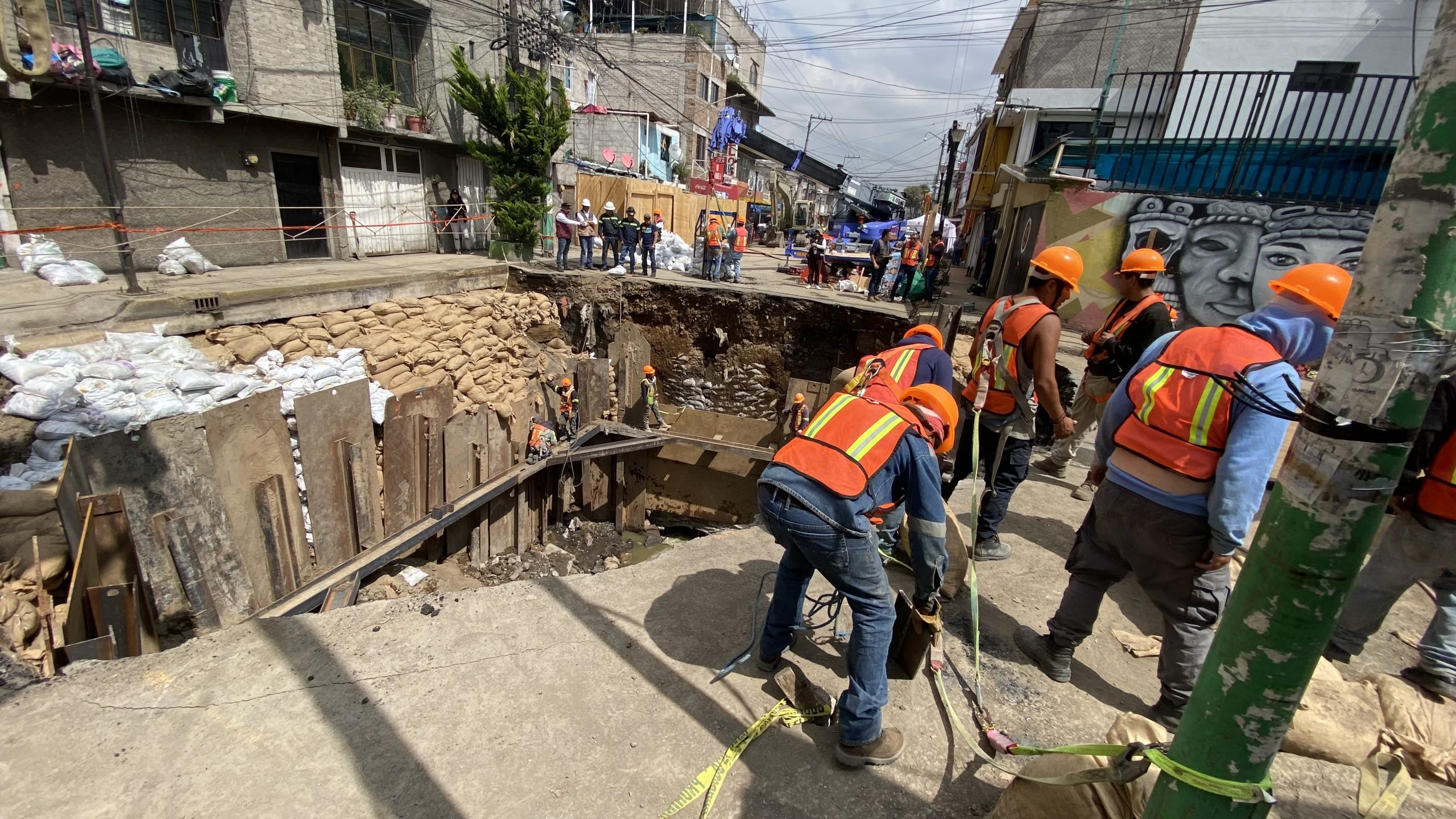 Avances de la obra del Socavón en la Colonia Renovación, Iztapalapa. Fotografía: La Isabel.