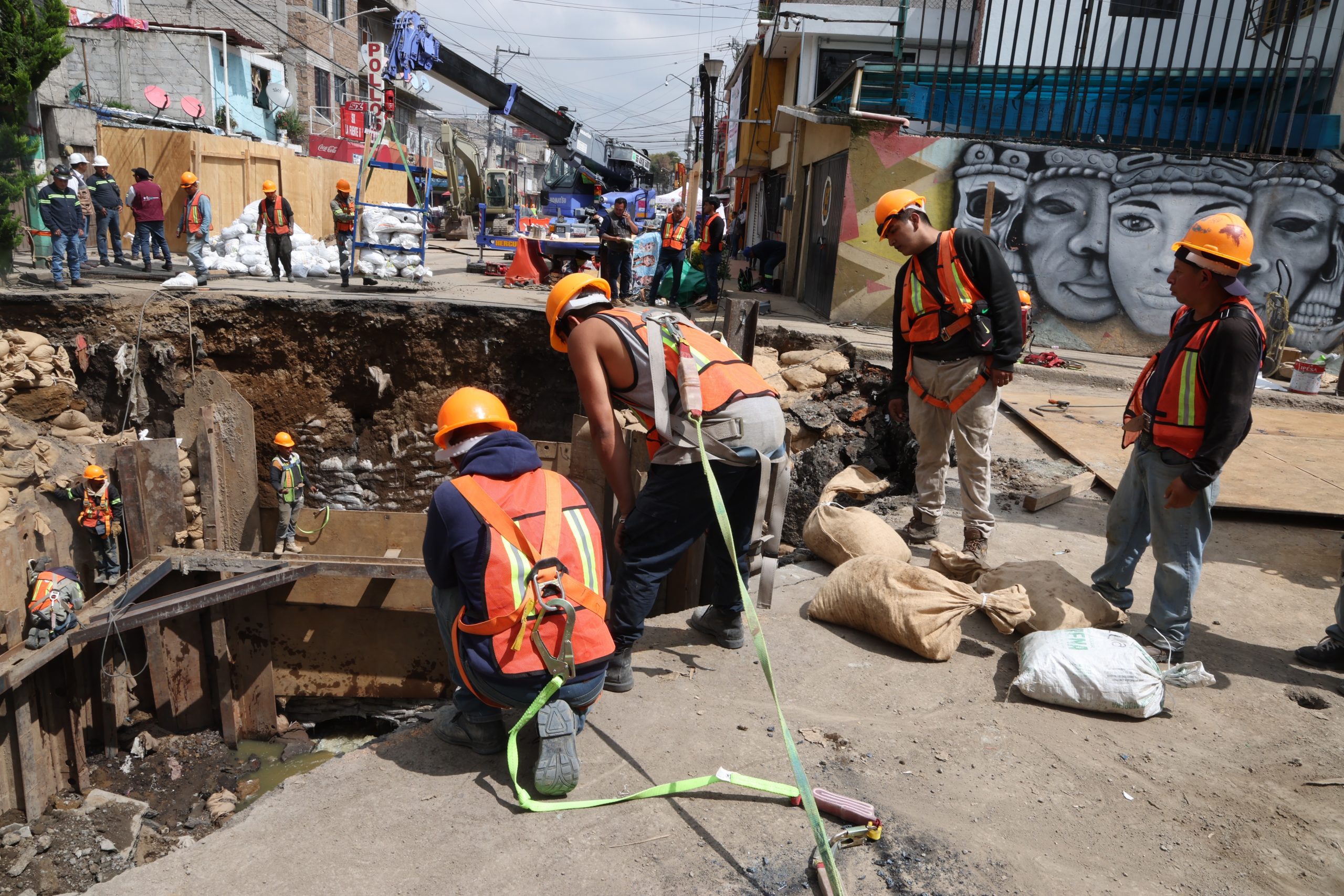 Avances de la obra del Socavón en la Colonia Renovación, Iztapalapa. Fotografía: La Isabel.