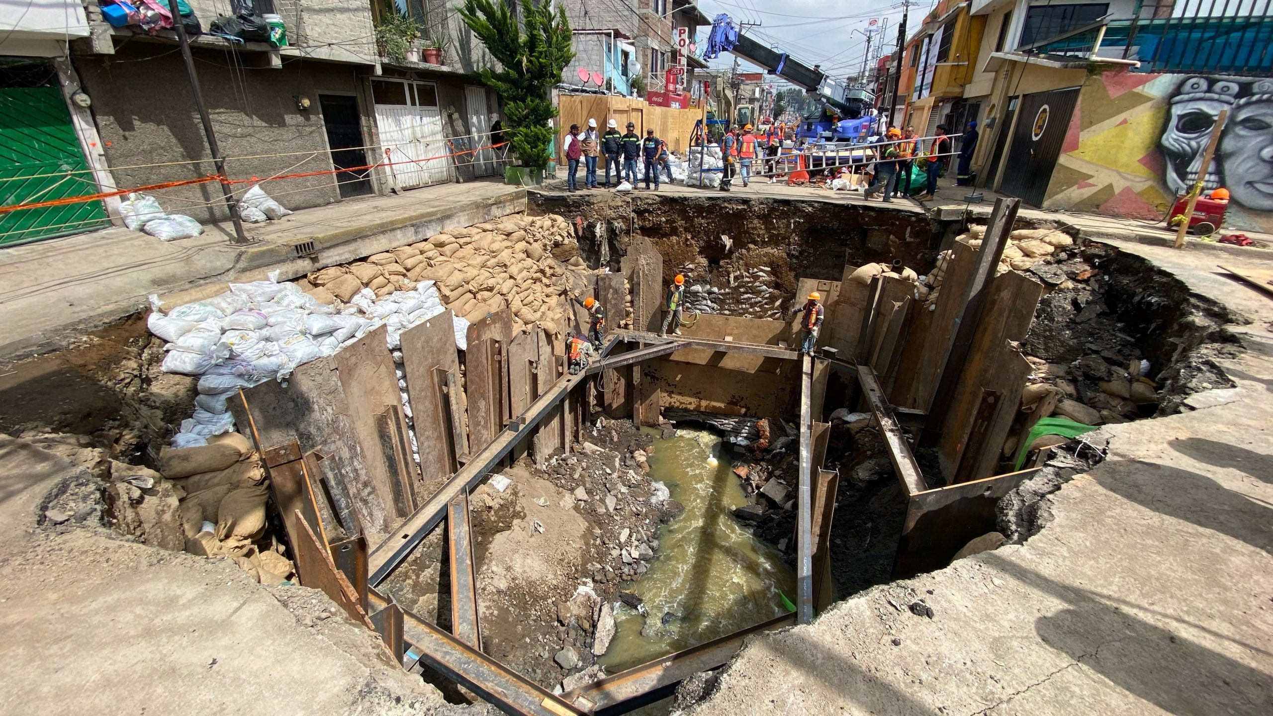 Avances de la obra del Socavón en la Colonia Renovación, Iztapalapa. Fotografía: La Isabel.