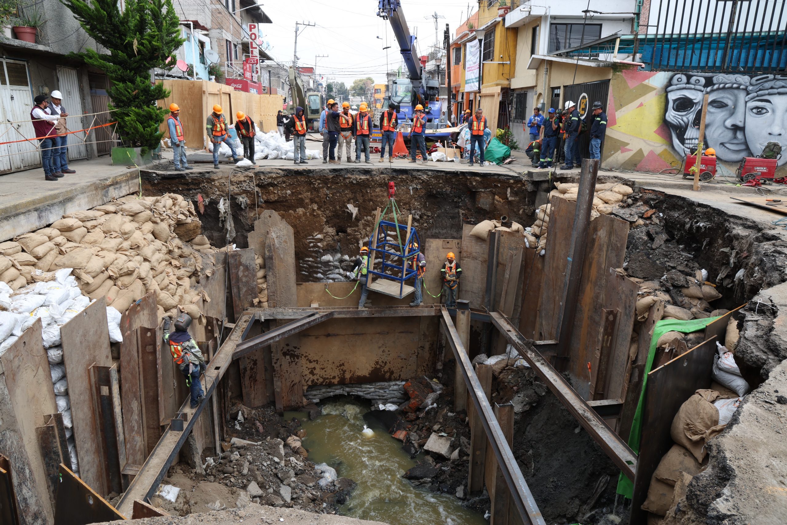 Avances de la obra del Socavón en la Colonia Renovación, Iztapalapa. Fotografía: La Isabel.