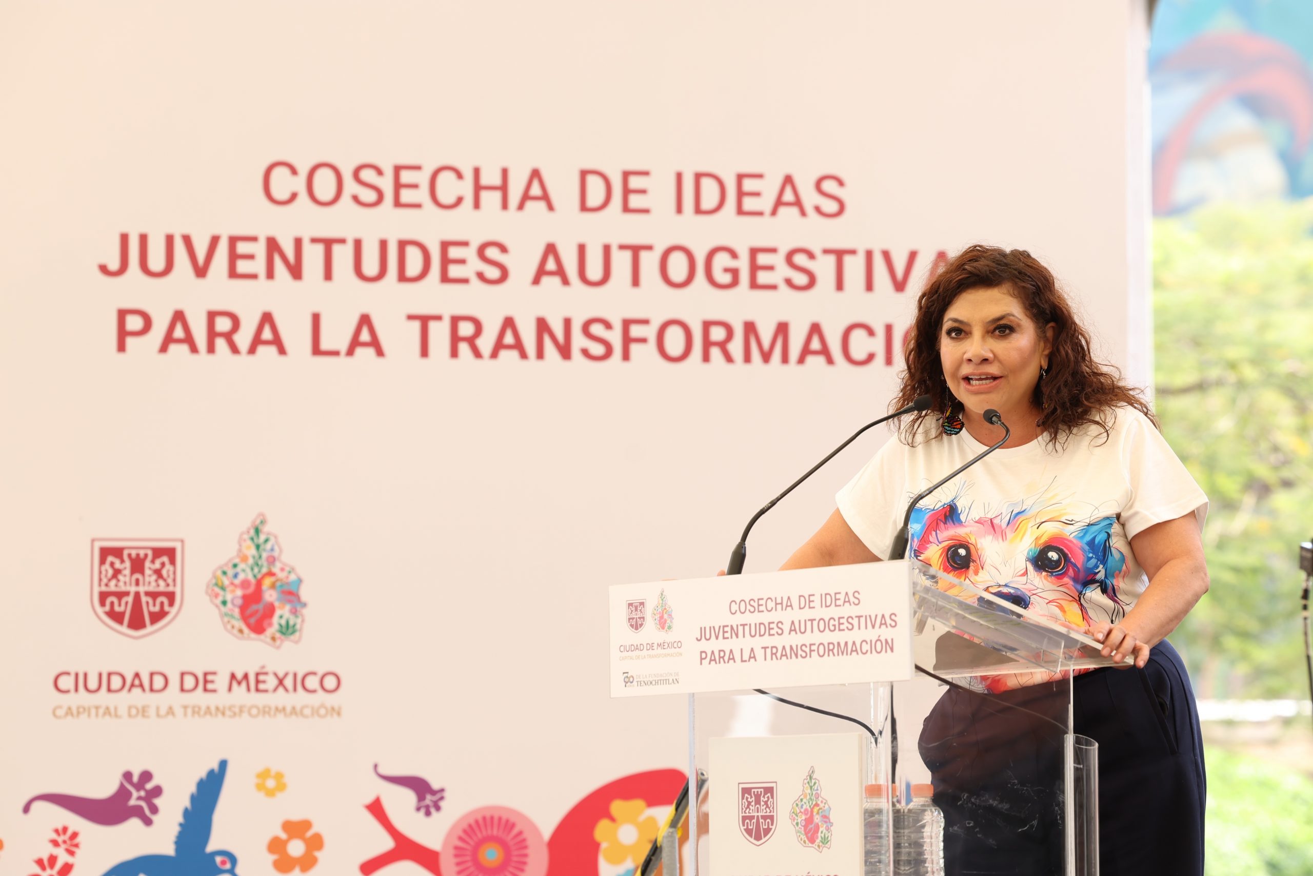 La Jefa de Gobierno de la Ciudad de México, Clara Brugada Molina, encabezó el encuentro Cosecha de Idea. Fotografía: La Isabel.